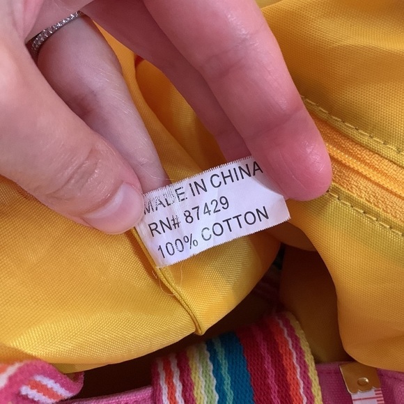 Lovely Disney Cotton Rainbow Strap Detail Quality Lined Tote - Picture 7 of 8